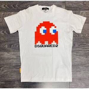 NEW DSQUARED2 pac-man cool fit tee in white